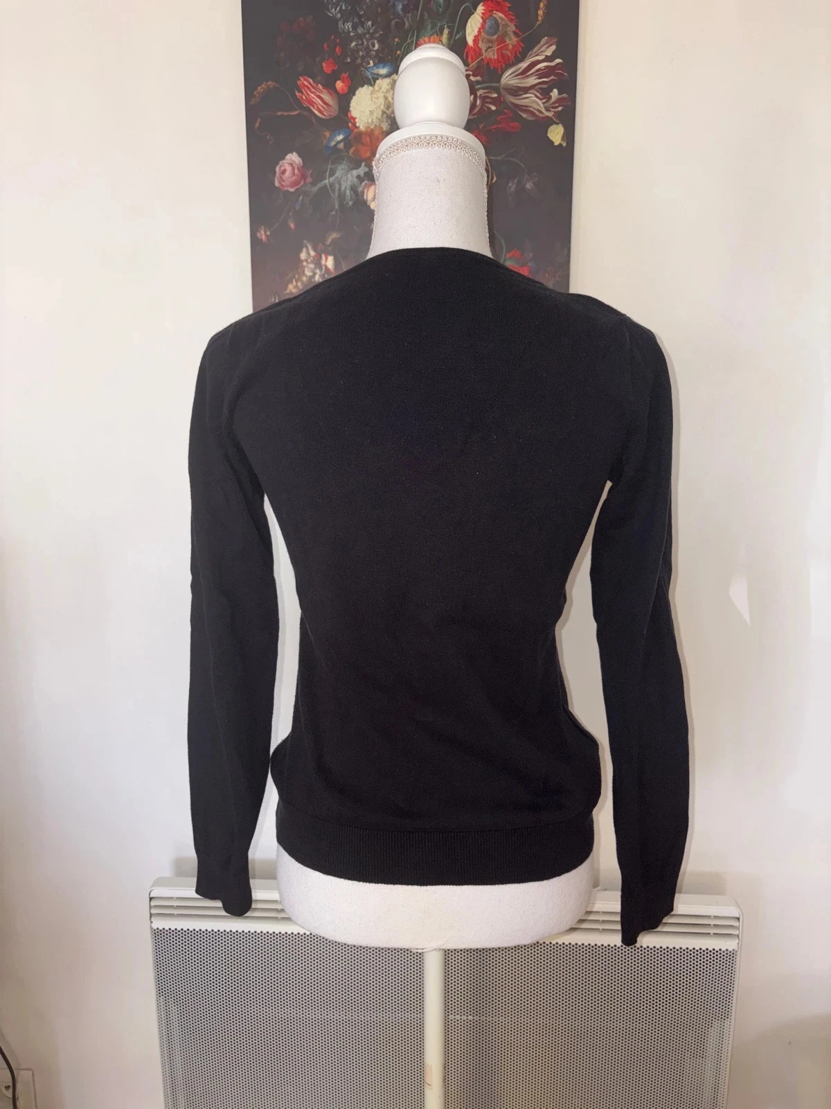 Slim black V-neck sweater Kiabi size S / 36 – photo 2